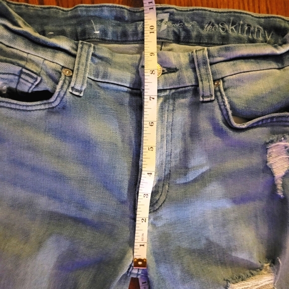 7 For All Mankind Size 28 Distressed Skinny Jeans - Picture 8 of 10